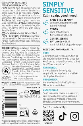 Shampoo Simply Sensitive Santé naturally.