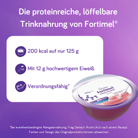 Fortimel Creme Protein Trinknahrung Waldfrucht 4 x 125 g Fortimel
