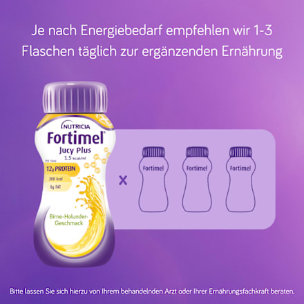 Fortimel Jucy Plus Trinknahrung Birne Holunder 4 x 200ml Fortimel