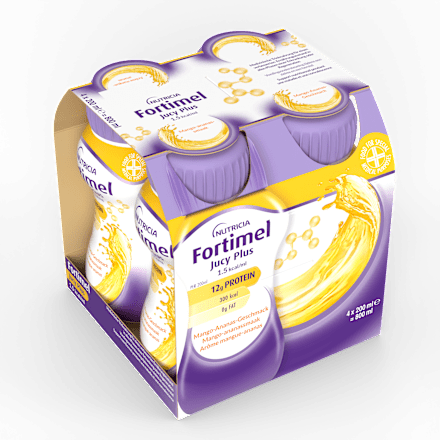 Fortimel Jucy Plus Trinknahrung Mango Ananas 4 x 200ml Fortimel