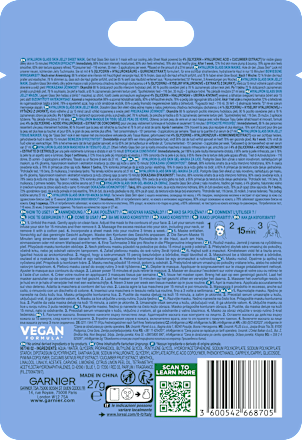 Tuchmaske Hyaluron Glass Skin Jelly Sheet GARNIER SKIN NATURALS