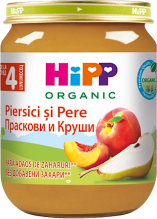 Piure de piersici și pere ECO HiPP