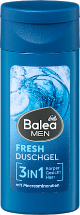 Gel za tuširanje FRESH 3 v 1, potovalna velikost Balea MEN