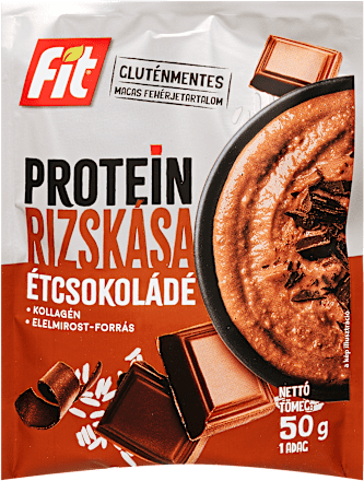 Gluténmentes protein rizskása, étcsokoládé fit