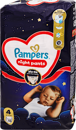 Éjszakai bugyipelenka, 4-es méret, 9-15 kg Pampers night pants