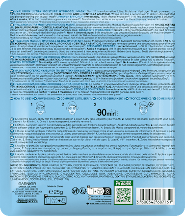 Tuchmaske Hyaluron Ultra Moisture Hydrogel GARNIER