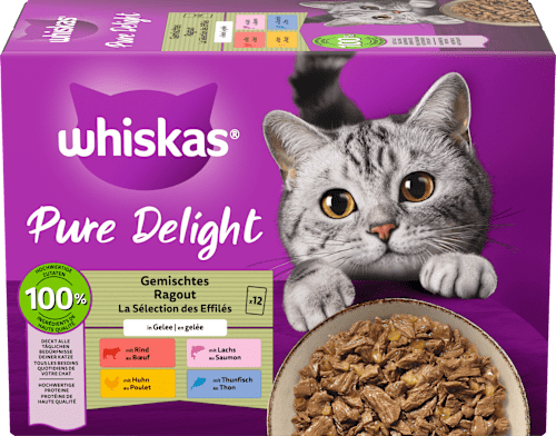 Nassfutter Katze Pure Delight Gemischtes Ragout in Gelee Whiskas