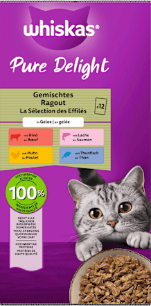 Nassfutter Katze Pure Delight Gemischtes Ragout in Gelee Whiskas