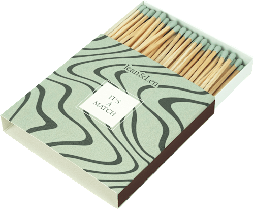 Streichhölzer "IT`S A MATCH" im Karton Jean&Len