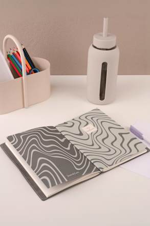 Journal-Set mit 2 Notizheften & Cover aus PU, grau (14x21 cm) Jean&Len