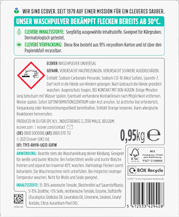 Vollwaschmittel Pulver Universal ECOVER