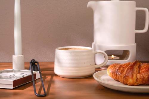 Kaffeebecher aus Keramik, beige (400 ml) Jean&Len