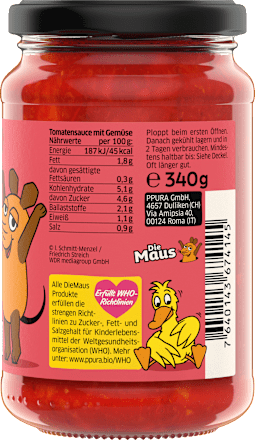 Tomatensauce mit Gemüse für Kinder PPURA