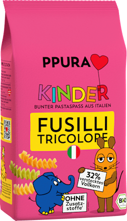 Nudeln, Fusilli tricolore für Kinder PPURA
