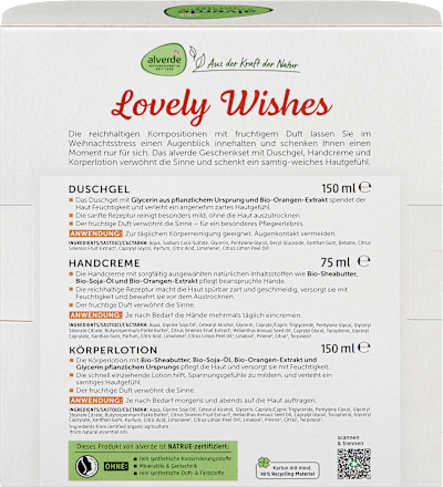 Geschenkset, Lovely Wishes 3tlg alverde NATURKOSMETIK
