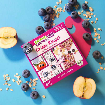 Kindersnack Crispy Riegel Apfel & Blaubeere ab 3+ Jahren (6x21 g) Freche Freunde