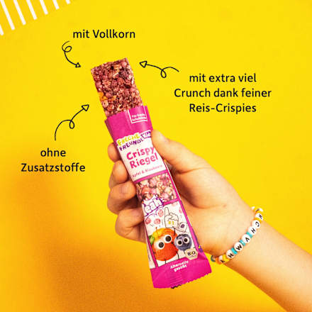 Kindersnack Crispy Riegel Apfel & Blaubeere ab 3+ Jahren (6x21 g) Freche Freunde
