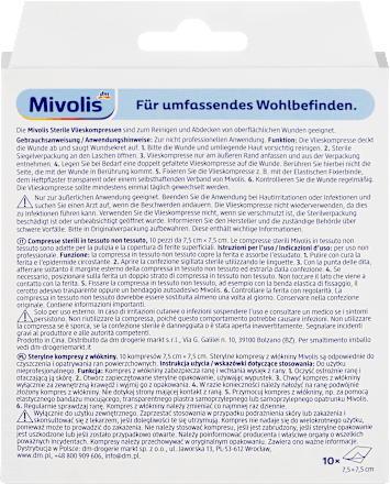 Sterile Kompressen 7,5 cm x 7,5 cm Mivolis