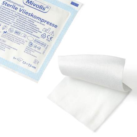 Sterile Kompressen 7,5 cm x 7,5 cm Mivolis