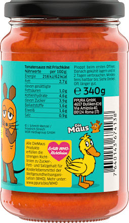 Tomatensauce mit cremigem Frischkäse für Kinder PPURA