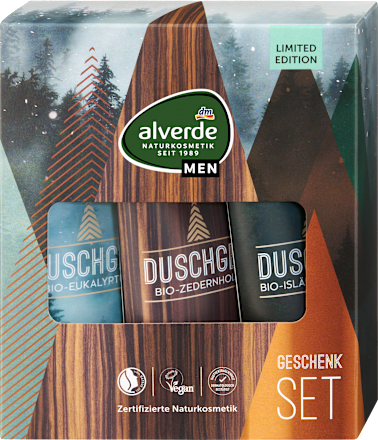 Geschenkset, Duschgel Men 3tlg alverde NATURKOSMETIK