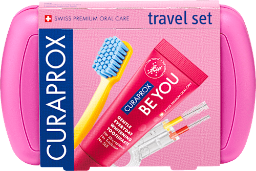 Комплект за устна хигиена Bе You, розов цвят CURAPROX