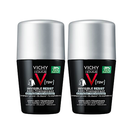 Vichy Homme Deo Roll-on Invisible Resist 72h DP 2x50ml VICHY LABORATOIRES