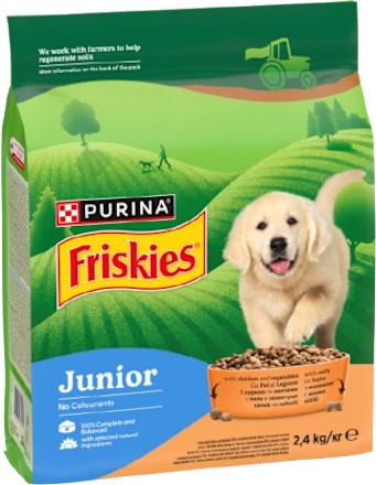 Hrană uscată câini Junior pui Friskies