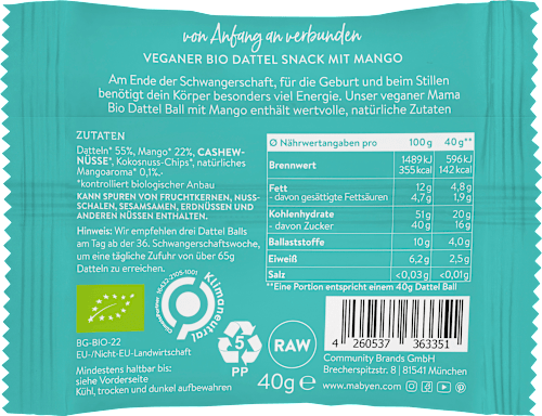 Energy Ball Dattel sortiert Mabyen