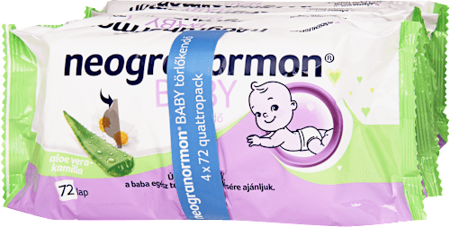 Nedves törlőkendő Aloe verával és kamillával, 4x72 db Neogranormon