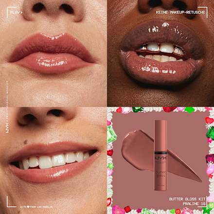 Lippengloss Set XMAS Butter Gloss Kit 4tlg NYX PROFESSIONAL MAKEUP