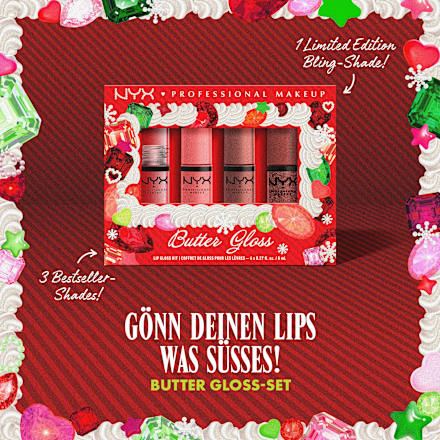 Lippengloss Set XMAS Butter Gloss Kit 4tlg NYX PROFESSIONAL MAKEUP