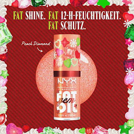 Lipgloss XMAS Fat Oil Gem Peach Diamond NYX PROFESSIONAL MAKEUP