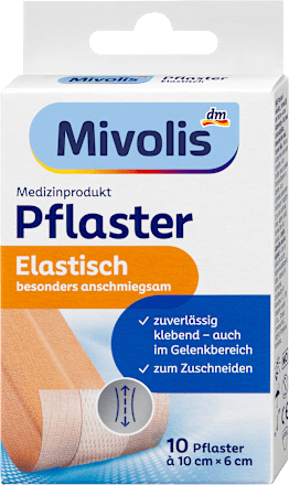 Pflaster Elastisch 10 cm x 6 cm, 10 Stück Mivolis