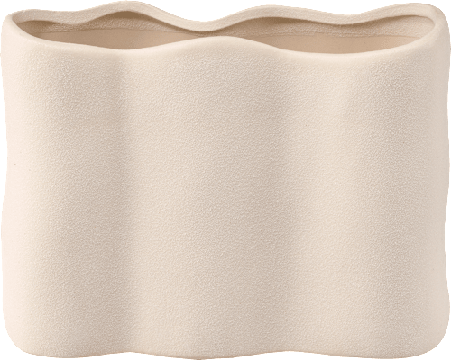 Vase, organisch aus Keramik, offwhite (21x16x9 cm) dm home