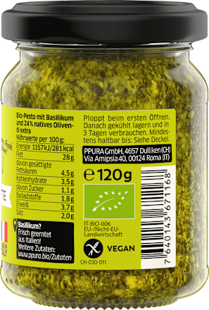 Pesto, ital. Basilikum & Limette PPURA