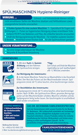 Spülmaschinen-Reiniger Hygiene Dr. Beckmann