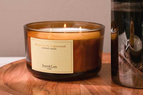 3-Docht Duftkerze Bergamot & Cedarwood (460 g) Jean&Len