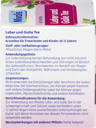 Arzneitee, Leber & Galle Tee (12 Beutel) Mivolis