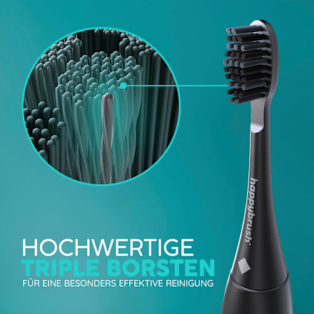 Aufsteckbürsten Eco Vibe 3+ All Black happybrush