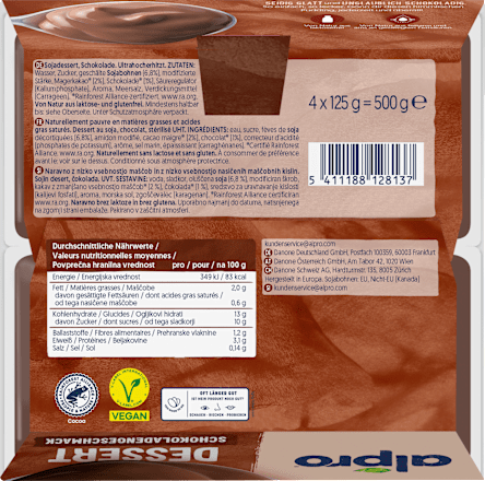 Pflanzliches Dessert Schokolade alpro