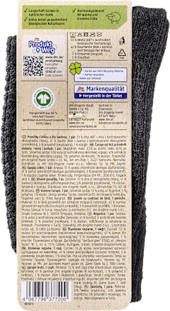 Socken mit Bio-Wolle & Zopf-Muster grau Gr. 35-38 Fascino