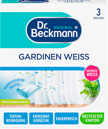Gardinen Weiß für Tiefenreinigung & Faserfrische Dr. Beckmann