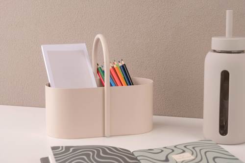 Organizer aus Metall, beige (22,5x20x10,5 cm) Jean&Len