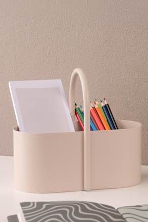 Organizer aus Metall, beige (22,5x20x10,5 cm) Jean&Len