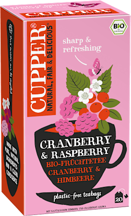 Früchtetee mit Cranberry & Himbeere (20 Beutel) Cupper