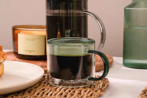 Kaffeebecher aus Borosilikatglas, doppelwandig, salbei (270 ml) Jean&Len