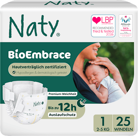 Windeln BioEmbrace Gr. 1 (2-5 kg) Naty