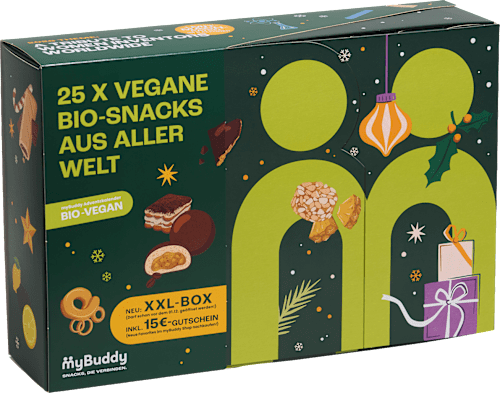 Adventskalender 2026 Vegane Bio-Snacks myBuddy