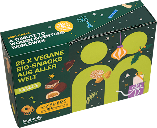 Adventskalender 2026 Vegane Bio-Snacks myBuddy
